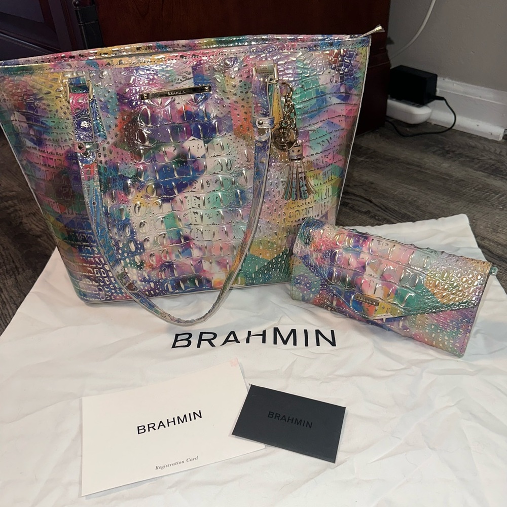 Multicolor Brahmin purse and wallet